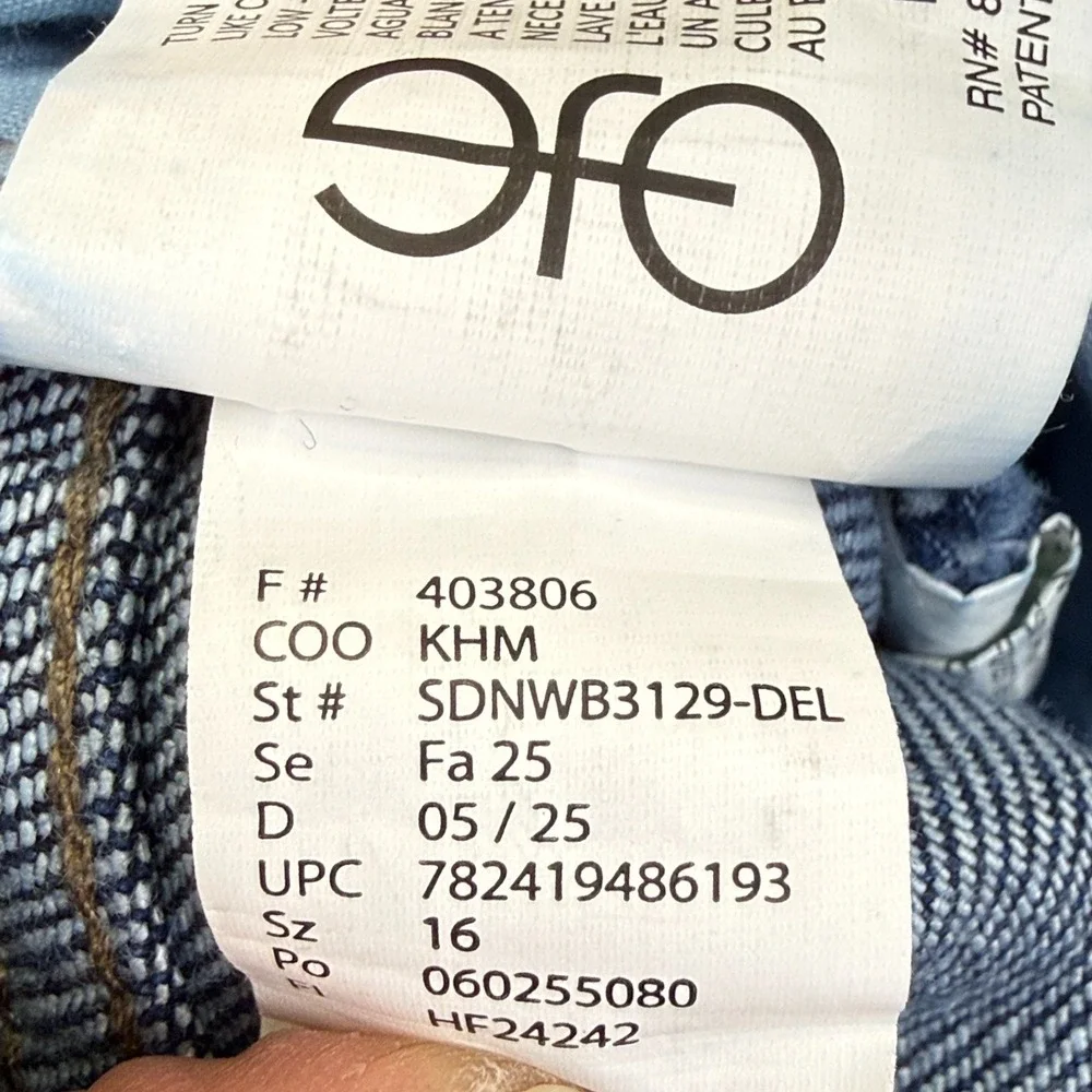 Nine West Womens Wide Leg‎ Jeans Size 16 High Rise Baggy Stretch Studded NWT - Picture 10 of 16